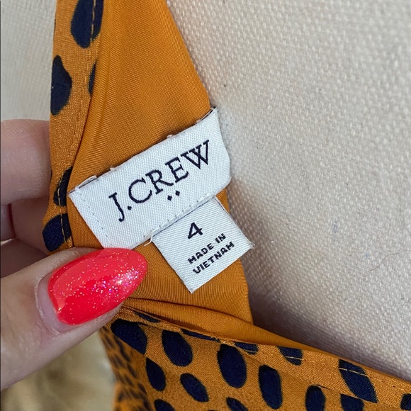 J. Crew leopard print cami tank top scalloped cami golden yellow contemporary 4 - Picture 11 of 16